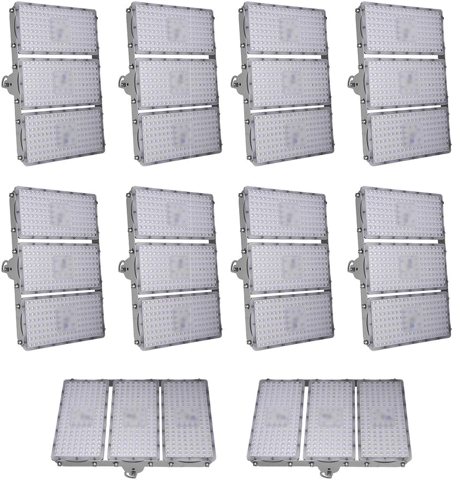 Viugreum 10 Pack 300W LED Flood Light, Waterproof IP65outdoor Work Light, 27000LM Daylight White(6000-6500K) Security Lights, Floodlight Landscape Spotlights Wall Lighting