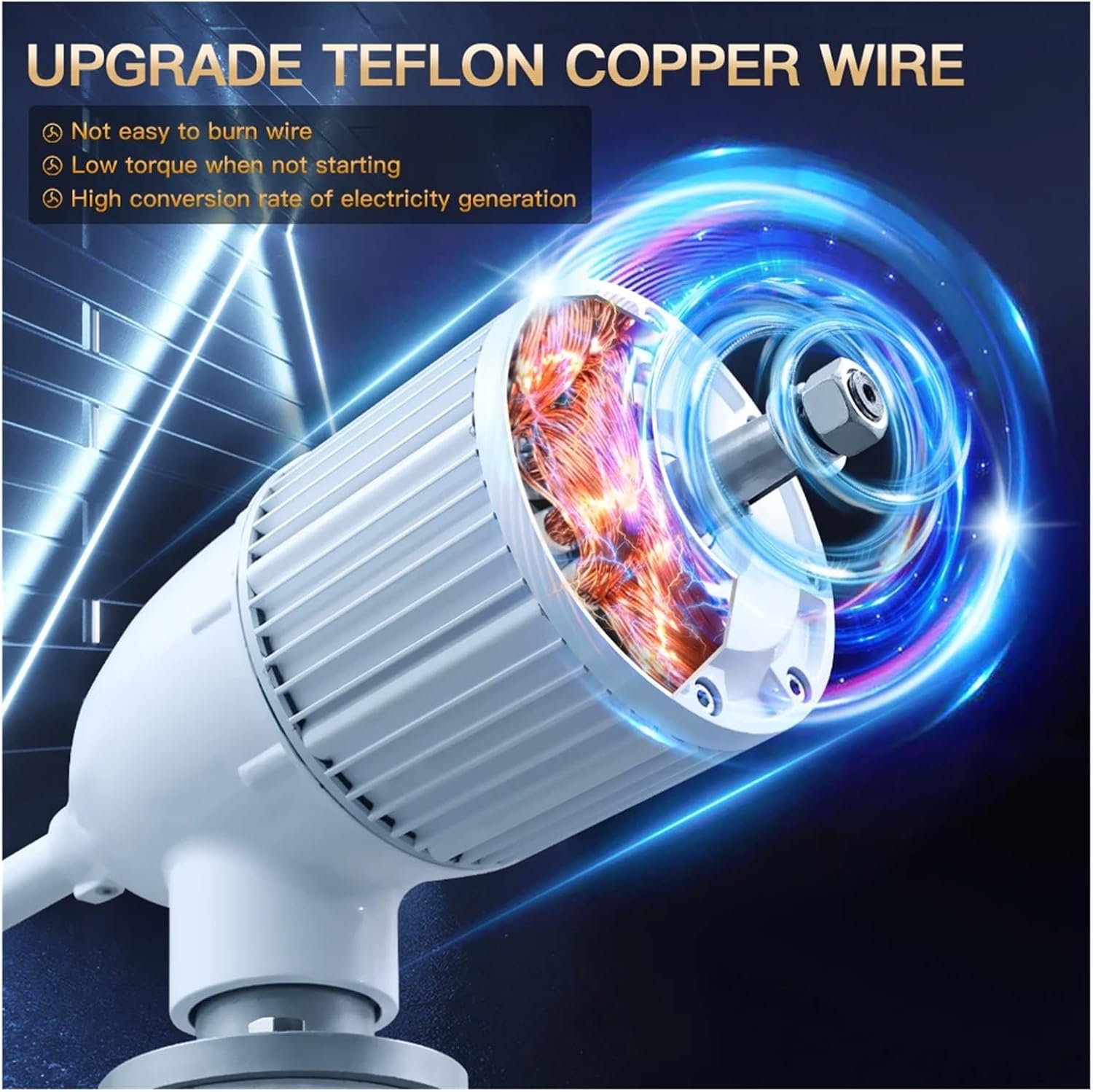 Wind Turbine Generator Kit, 3000W Wind Turbine with Free Charging Controller Yacht Farm Family Farm for Hybrid Solar Wind System(24V)