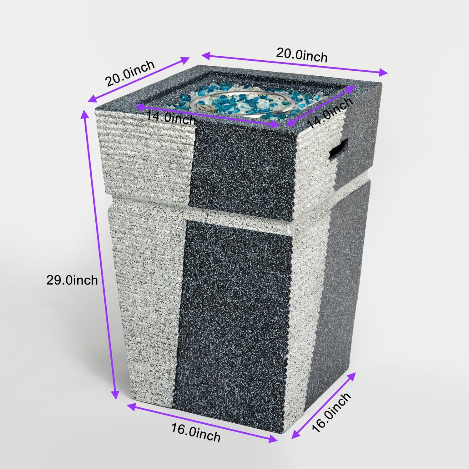 Outdoor Concrete Fire Pit Column Propane Fire Pit