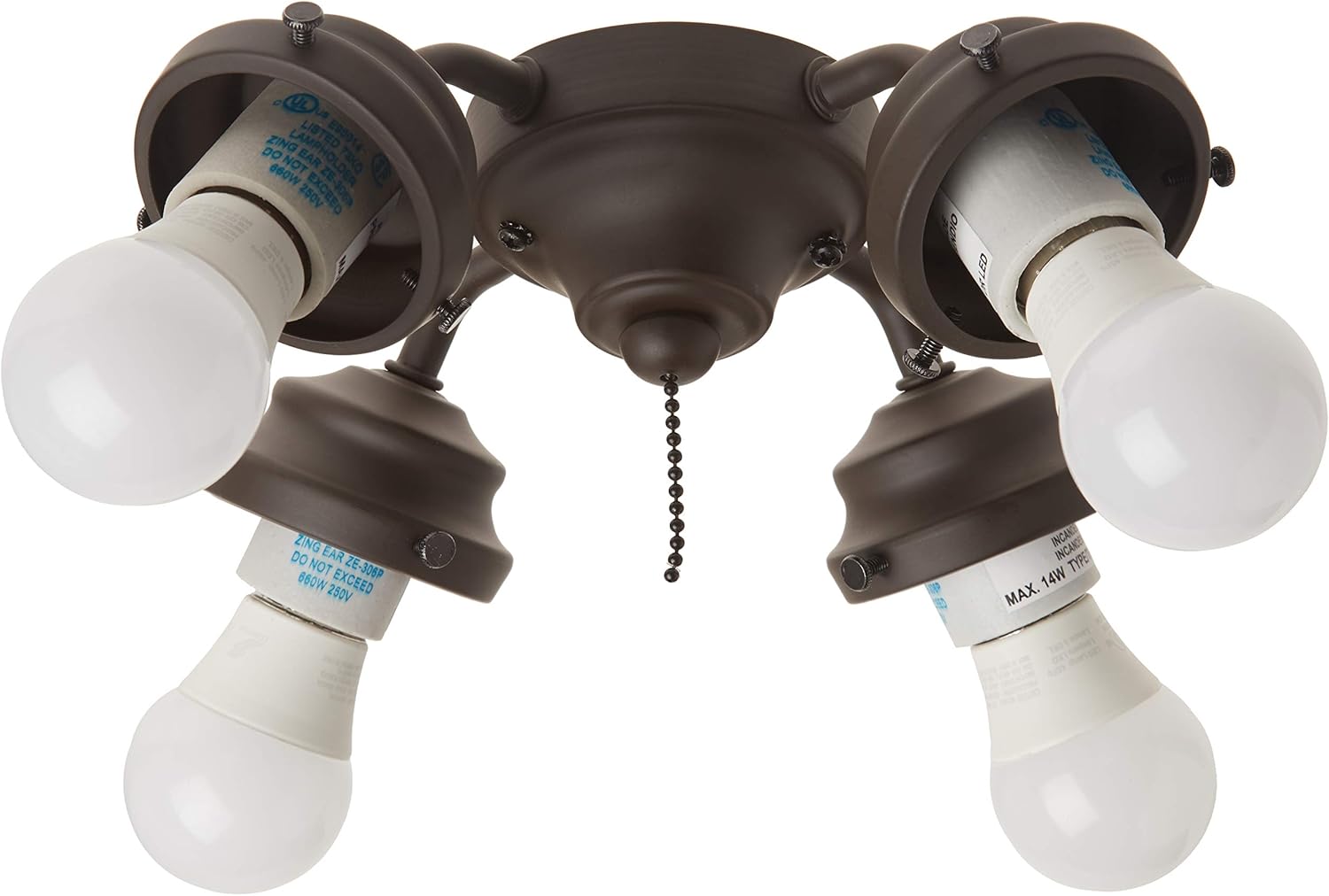 Hunter Four Light Bronze Fitter for Ceiling Fan - Ceiling Fan Light Kit Base & Replacement, Compatible with Hunter & Casablanca - 99143, New Bronze