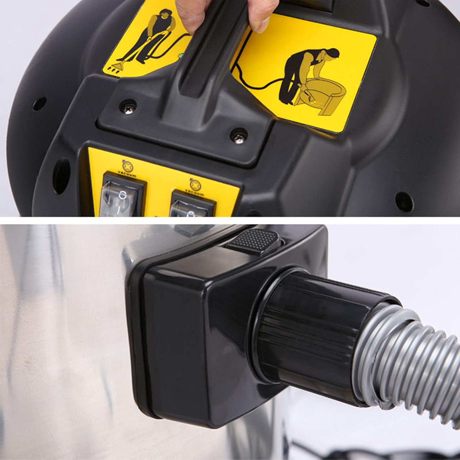 60L Commercial Carpet Cleaner 3 in 1 Multi-Purpose Wet Dry Vacuum Cleaner for Carpet and Hard Floor, 110V Heavy Duty Dust Cleaner Sofa Curtains Carpet Cleaning Machine Wet Dry Carpet Extractor