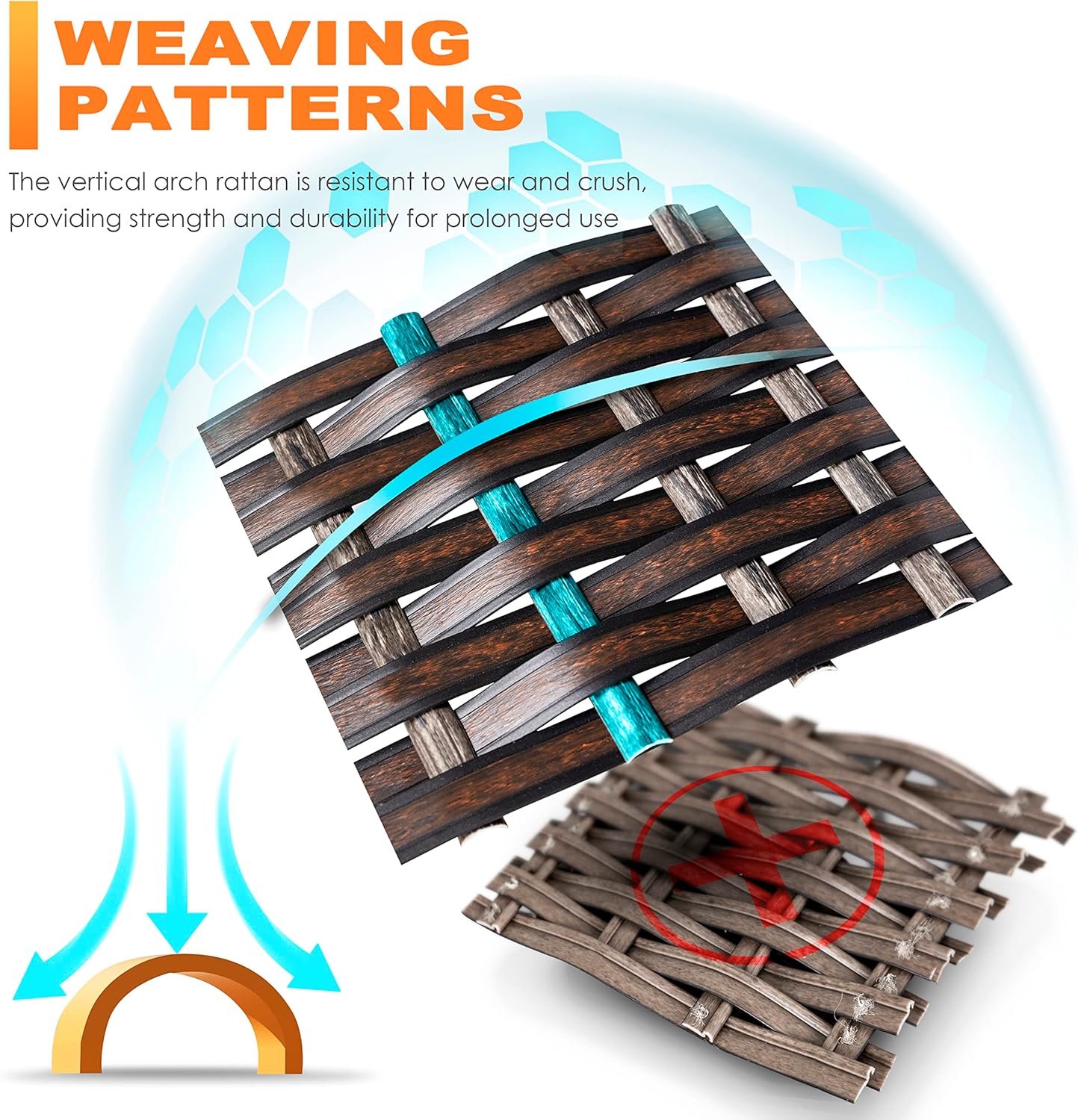 Nuu Garden Outdoor 43-inch 50,000 BTU Propane Gas Fire Pit Table, Aluminum Tabletop and PE Rattan Weaved Iron Frame, Glass Fire Pit Wind Guard, Glass Beads, Lid Included, Dark Brown