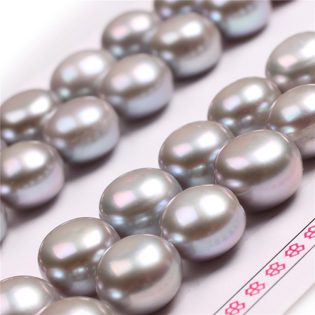 11mm - 1/2 11mm 16 Pairs AAA Grade Half Drilled Freshwater Cultured Pearls Beads for Earrings Stud Jewelry Making (Gray)
