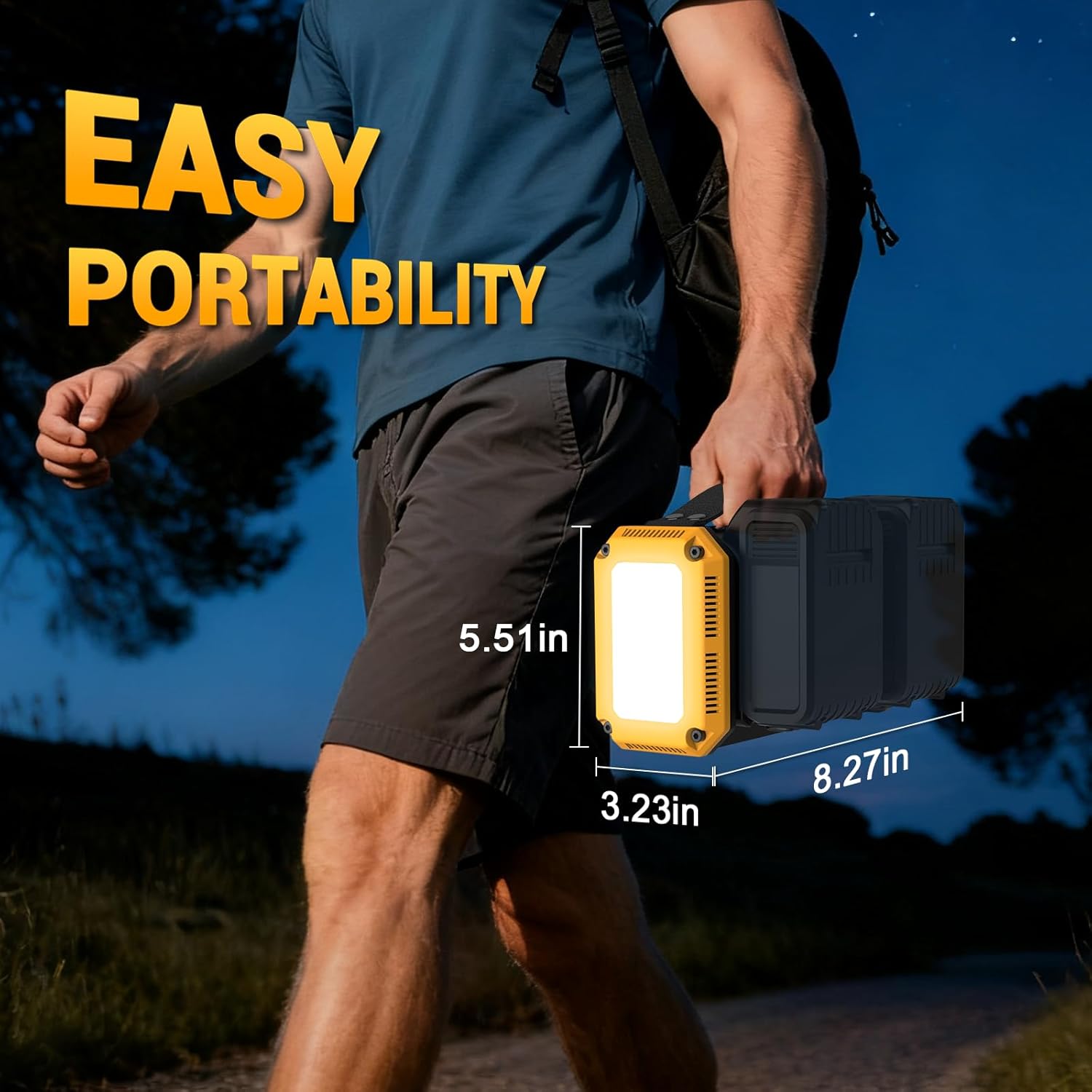 350W Pure Sine Wave Power Inverter Compatible with Dewalt 20V Battery, DC 20V to AC 120V Inverter, 7A Fast Charger & 2 AC Outlet, 2 USB Ports & 2 Type-C Ports, 600LM LED Work Light (No Battery)