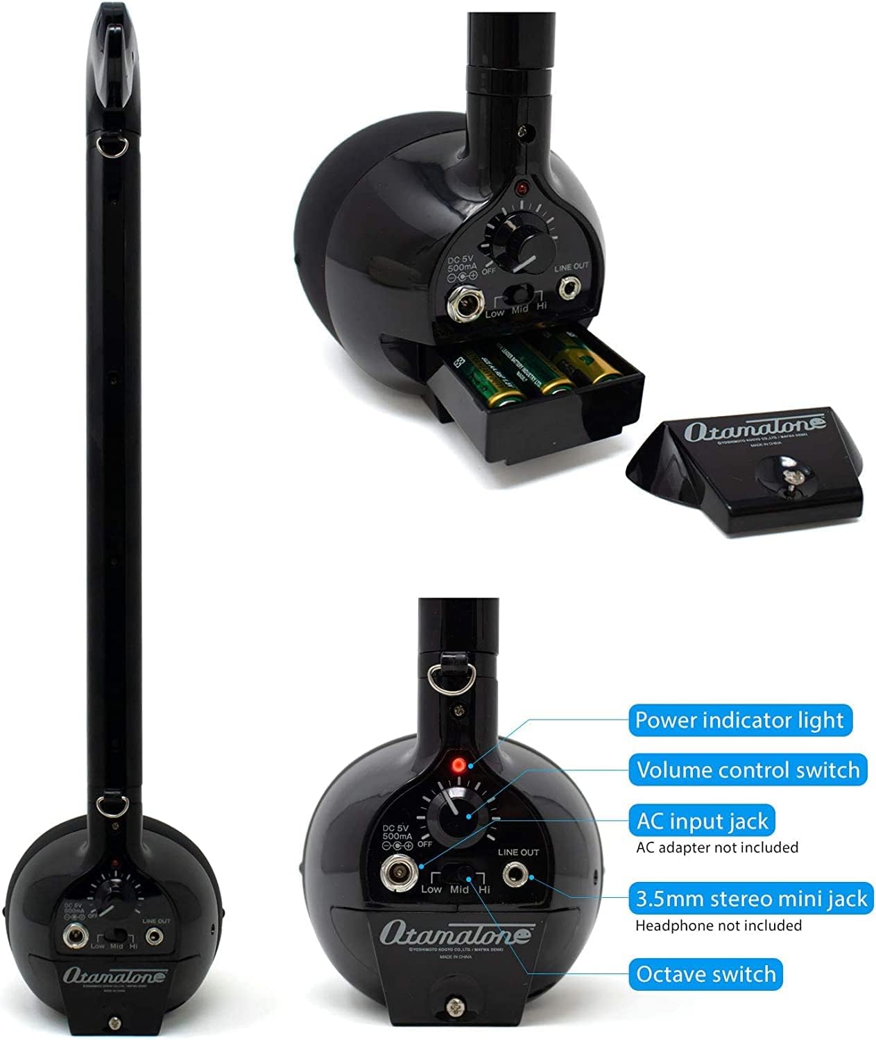 Otamatone Black Japanese Electronic Musical Instrument Portable Music Synthesizer Collector's Set Regular + Deluxe