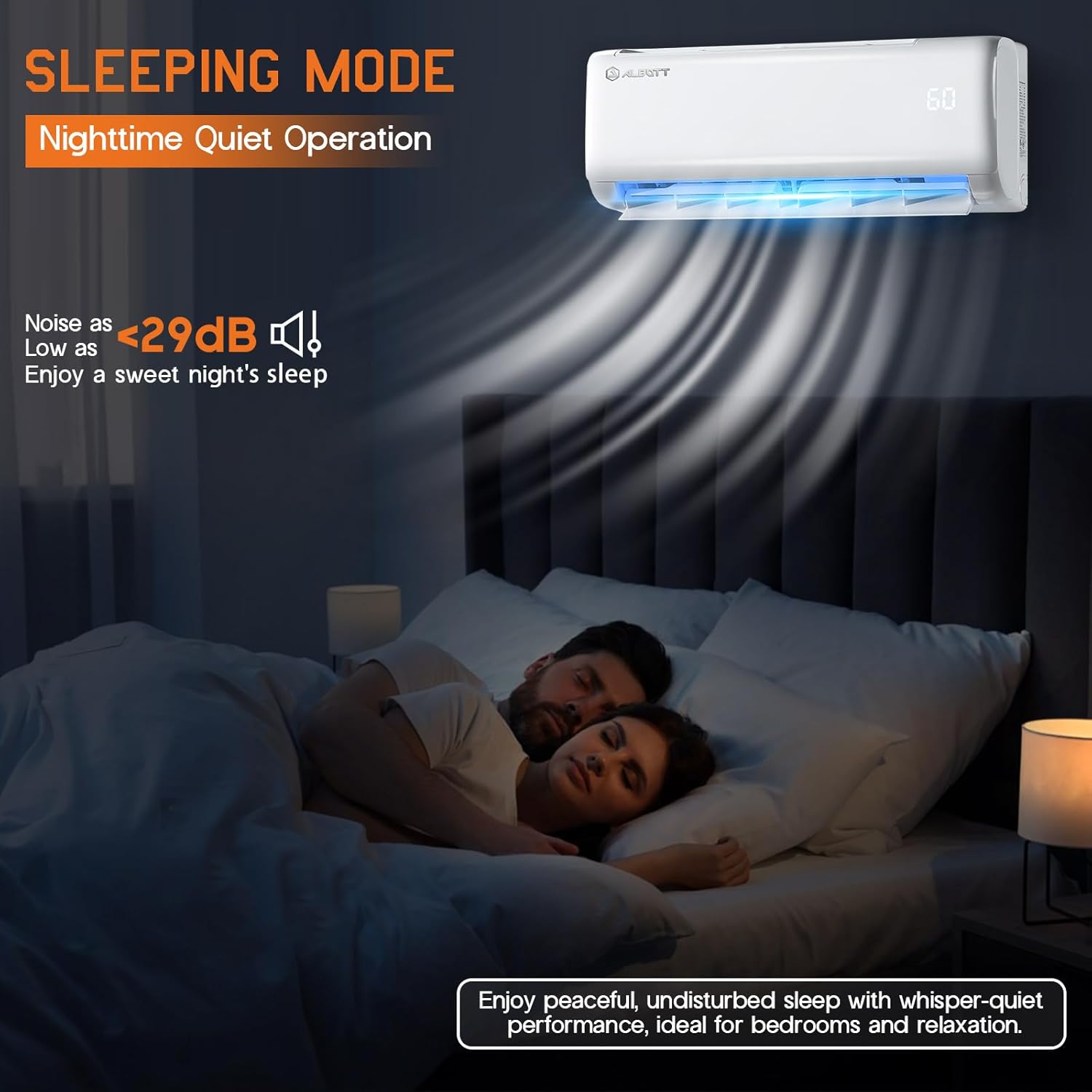 Albott 9100 BTU Mini Split Air Conditioner and Heater, SEER2 20.5, 115V, Inverter Heat Pump AC with Wi-Fi Smart Control, Voice Assistant, Self-Cleaning, Compatible with Alexa, Cools up to 450 Sq. Ft.