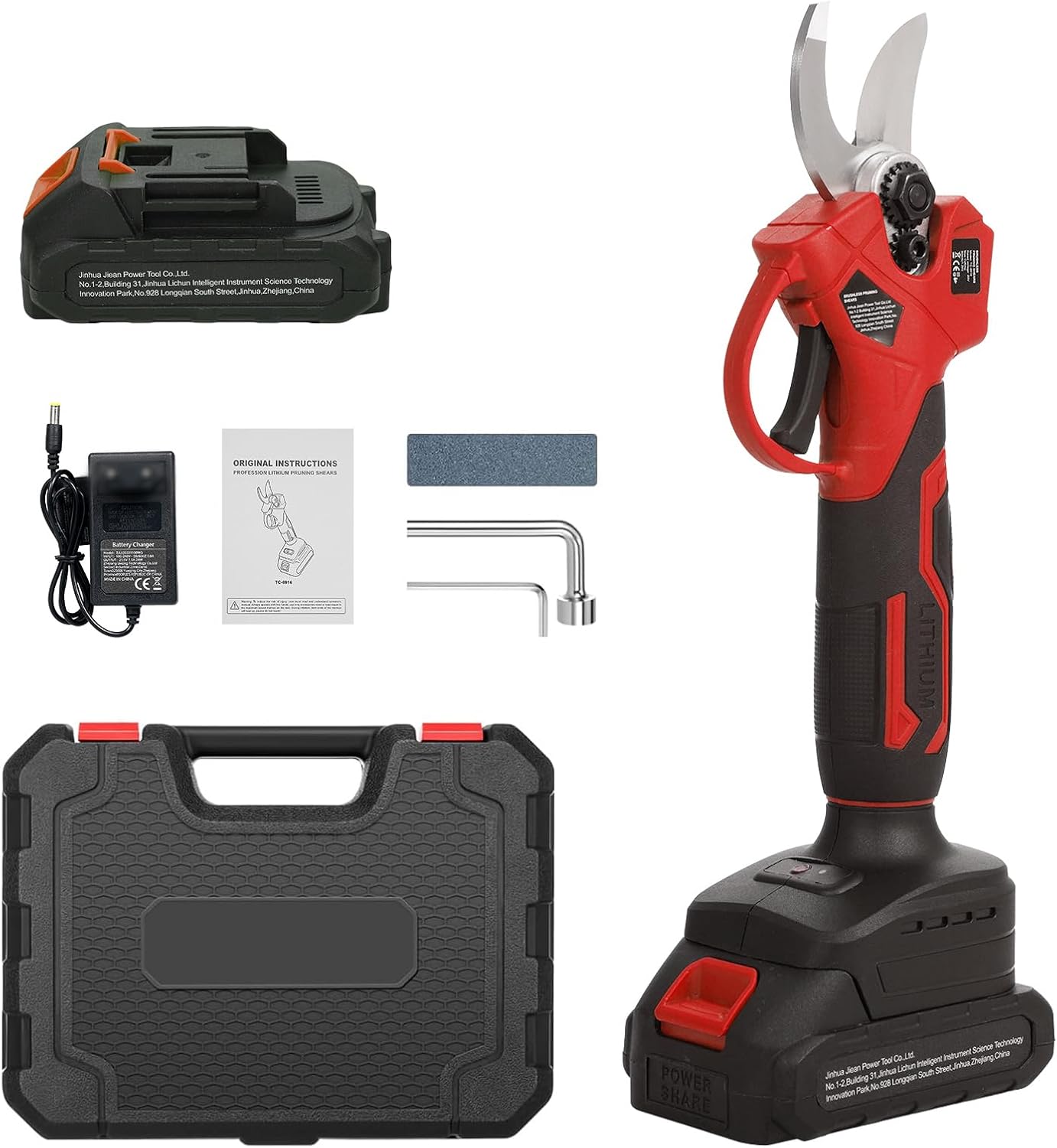 20V Electric Pruning Shears 30mm(1.2 Inch) Cutting Diameter Cordless Tree Pruner Heavy Duty with 2 * 2.0Ah Rechargeable Battery and Charger Power Pruner for Orchard Garden Tree Branches Pruning