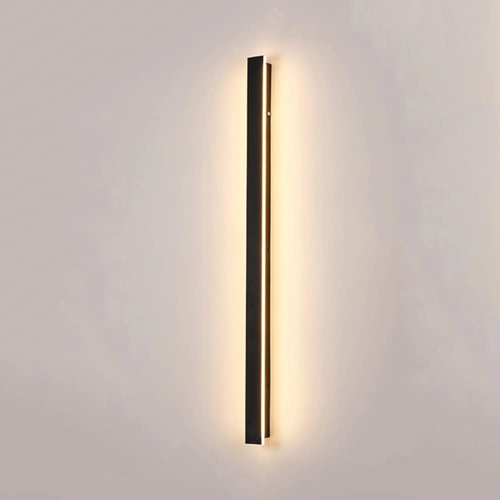 Reading light Long Outdoor LED Wall Light, IP65 3000K Warm White 110V-220V LED Indoor Wall Mount Lighting Fixture Rectangular Black Wall Lights Elegant Frosted White Acrylic Anti(Size:40CM,Color:A)