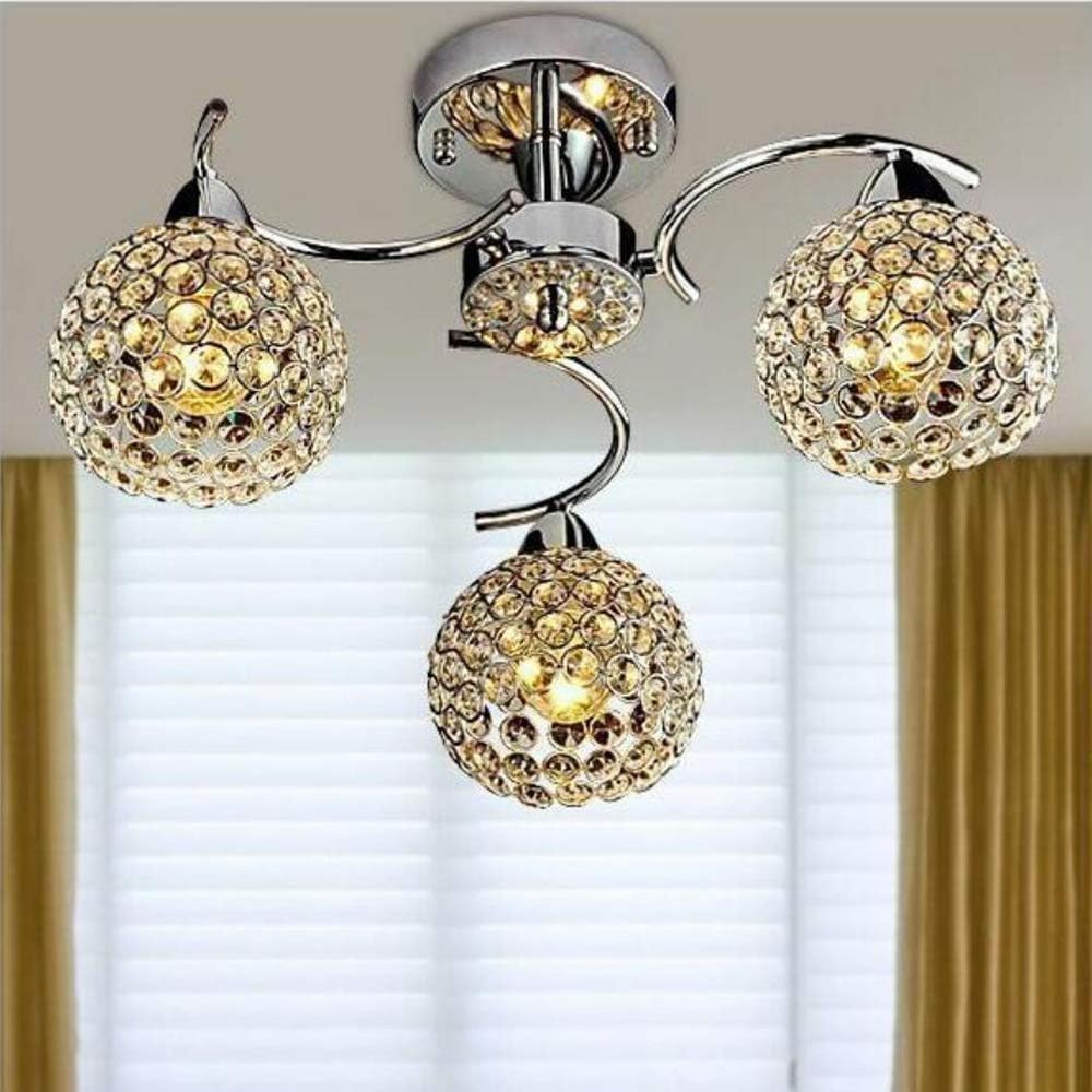 Modern E14 Base Sources Crystal Chandeliers Lamps Stainless Steel Pendant Ceiling Lights Fixture Living Room Hanging Lighting Led Indoor Lights Pendant Suspension Light
