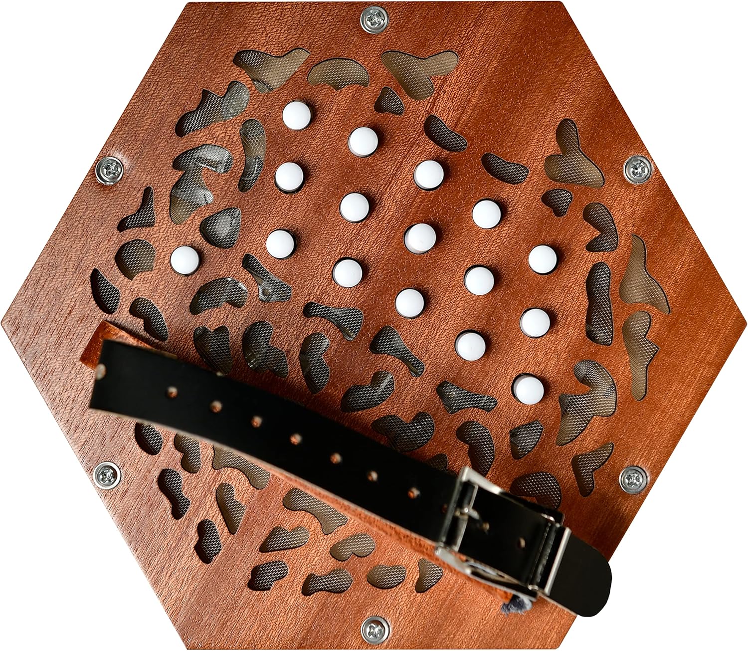 Trinity College AP-1230A Anglo-Style Concertina – Walnut Finish, 30 Buttons, 1½ Octave Range, Chromatic Tuning, Travel Bag Included