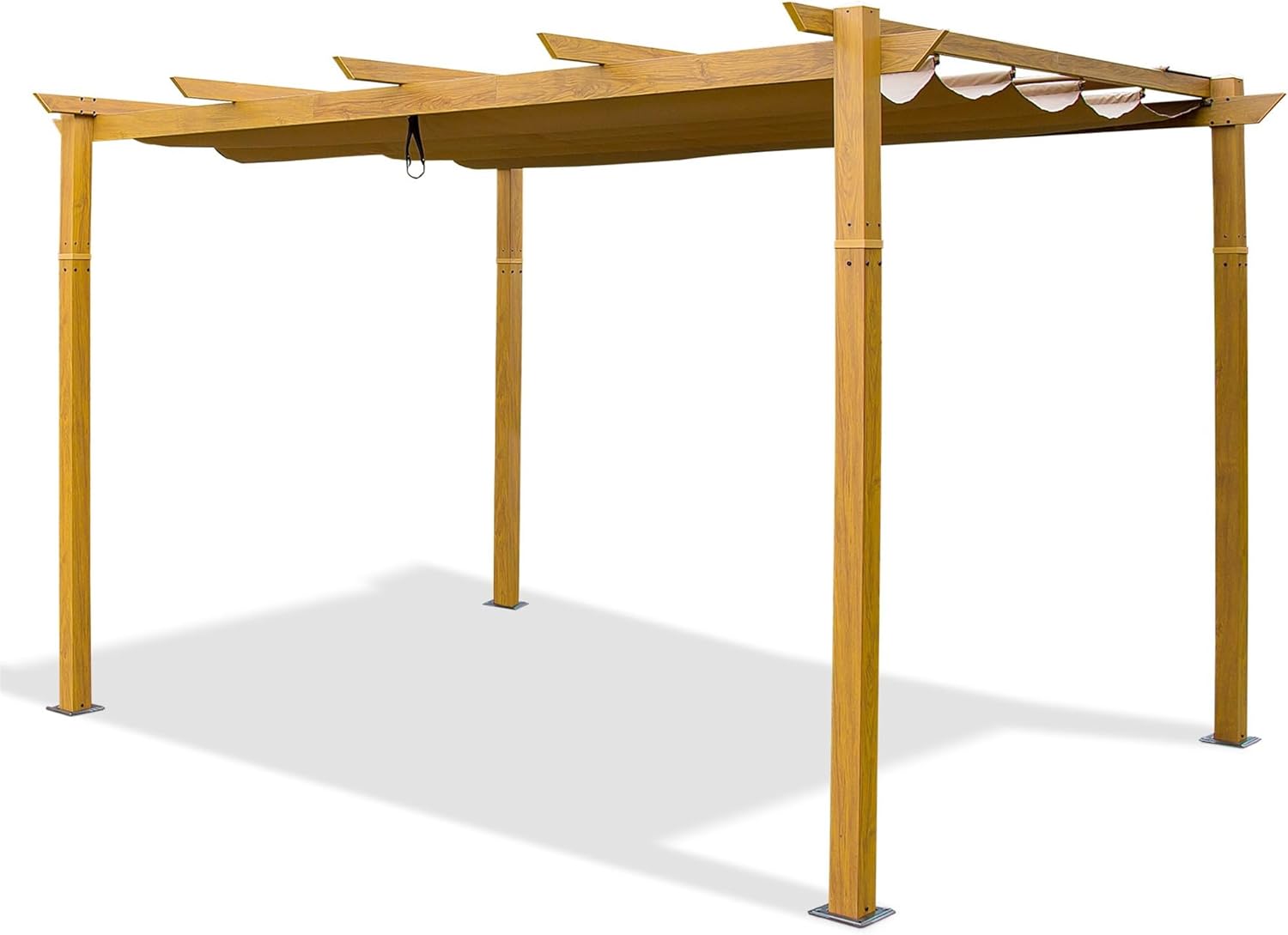 Outdoor Retractable Pergola with Weather-Resistant Sun Shade Canopy, Aluminum Pergola Gazebo for BBQ, Party, Wedding, Patio, Backyard, Deck, Garden