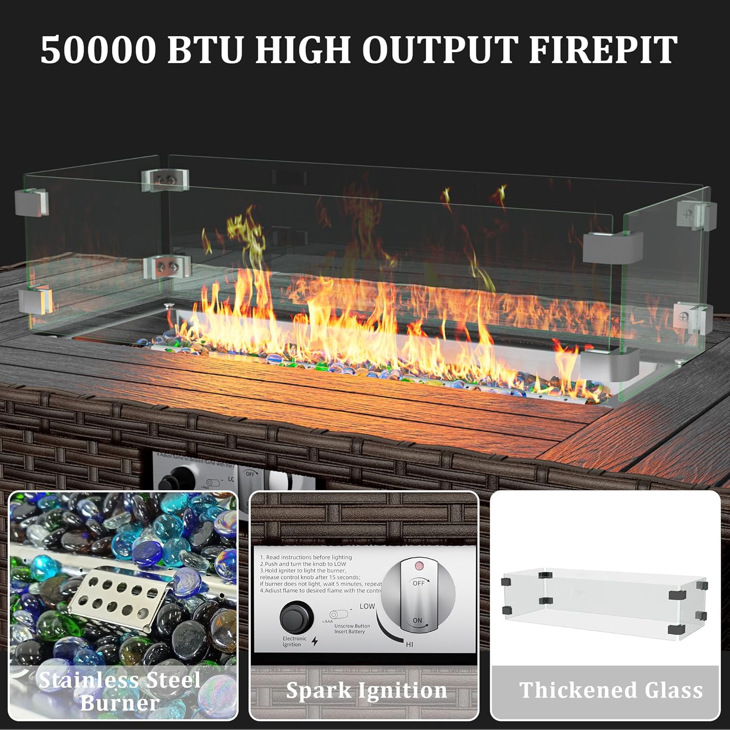 7 Pieces Patio Furniture Set with 44