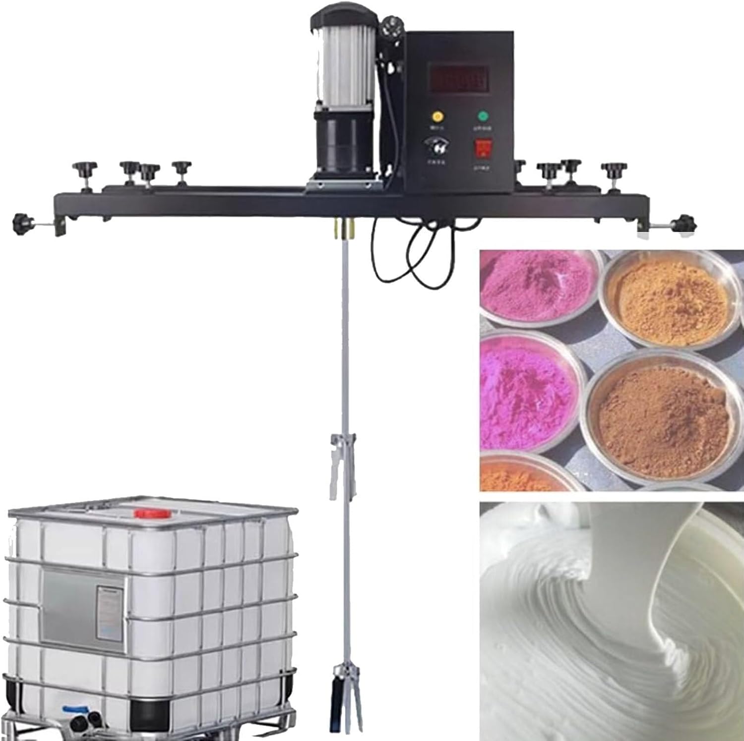 IBC Paint Agitator, 980W Electric Tank Mixer Machine, Commercial 1 Ton Paint Stirring Machine with Support Hanger, Paint Mixing Equipment, for Ink Dissolver Agitator