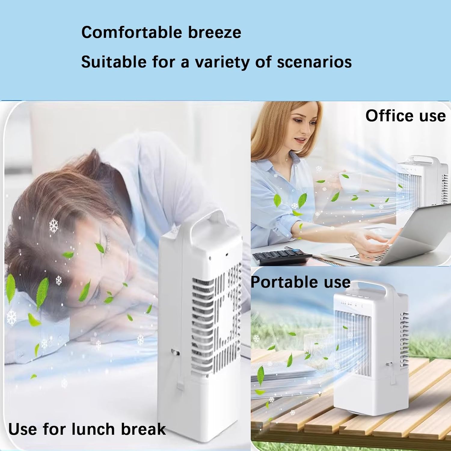 5.5in Portable Air Conditioners For Rooms 4-in-1 Cooling Dehumidifier Portable AC Unit With 900ml Water Tank Smart A/C Air Conditioner For Home/Office(Black)