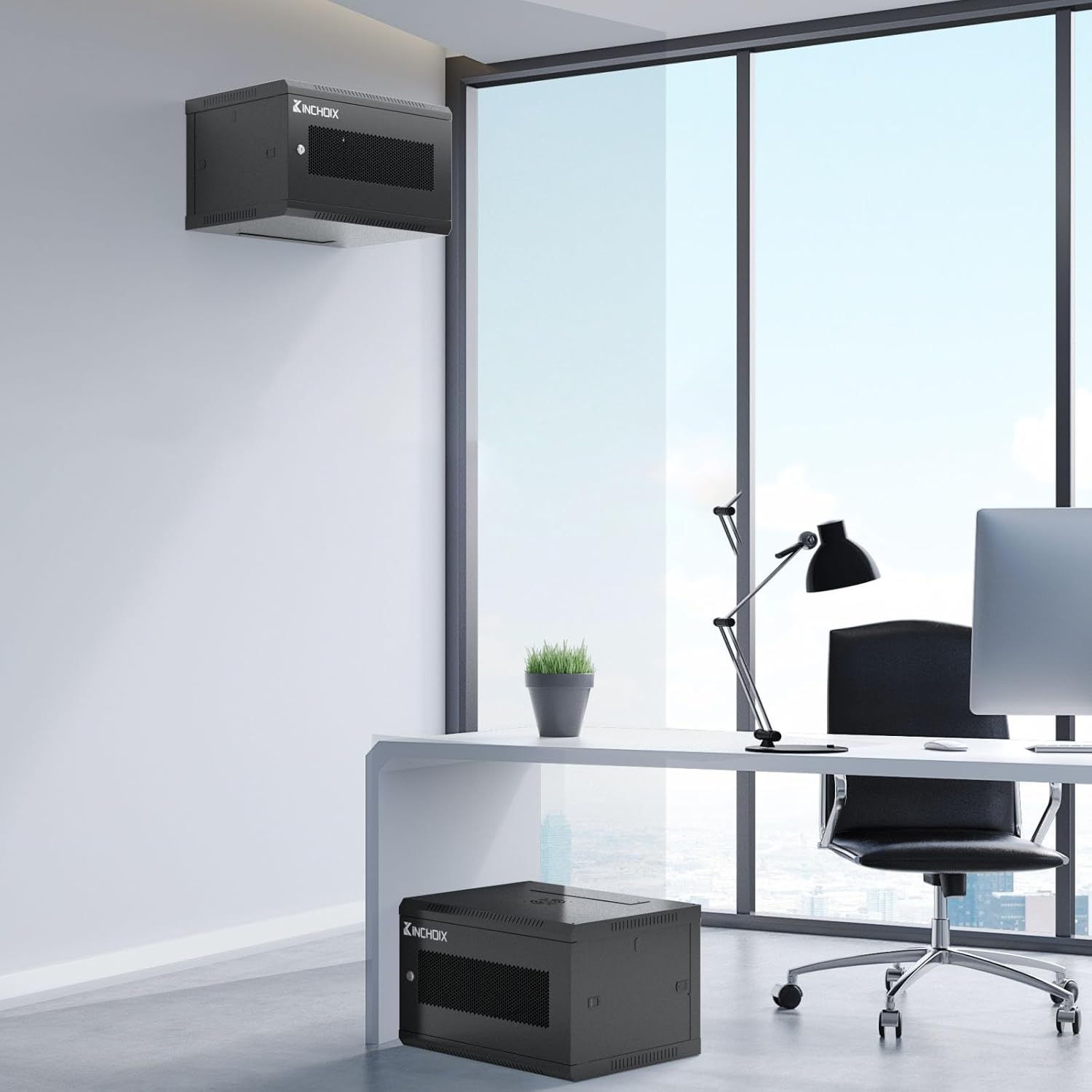 6U Server Cabinet Wall Mount Network Rack Enclosure Cabinet Enclosure for Computer Data Networking Electronic Equipment, Removable Side Panels 14.5in Depth