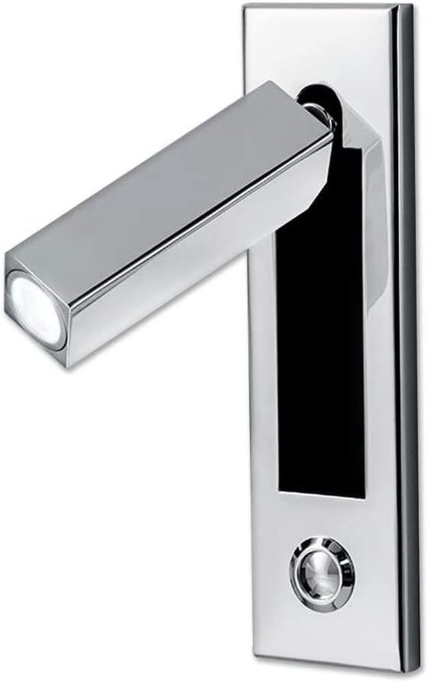 Wall Lamp Hotel Headboard Spotlight Engineering Reading Lamp LED Bedroom Lamp Wall Light Fixtures Bedside Reading Light Recessed Push Switch Wall Lamps, 360° Rotatable 90° Foldable Sconce ( Color : Ch