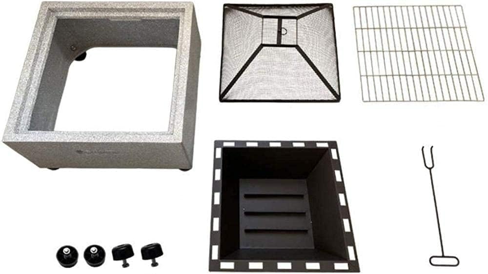 Large Retro Fire Pit Gray Cast Iron Brazier Heater Multifunctional Camping Bowl BBQ for Backyard,Camping,Picnic,Bonfire,Garden