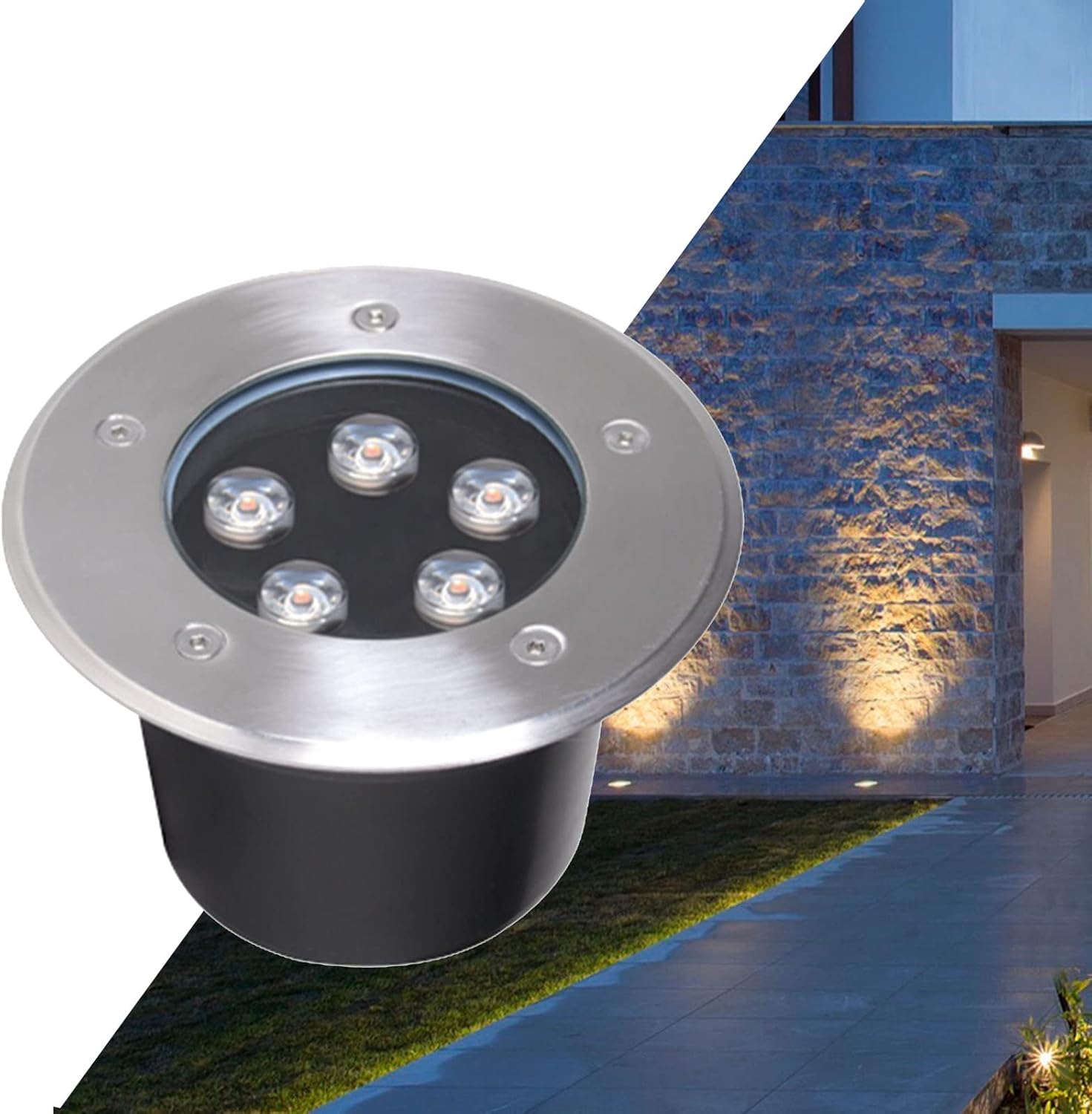 LED Garden Buried Light Low Voltage Outdoor Landscape Lights IP65 Decking Lights Embedded Underground Light for Patio Fence Pathway Deck Landscape Lighting