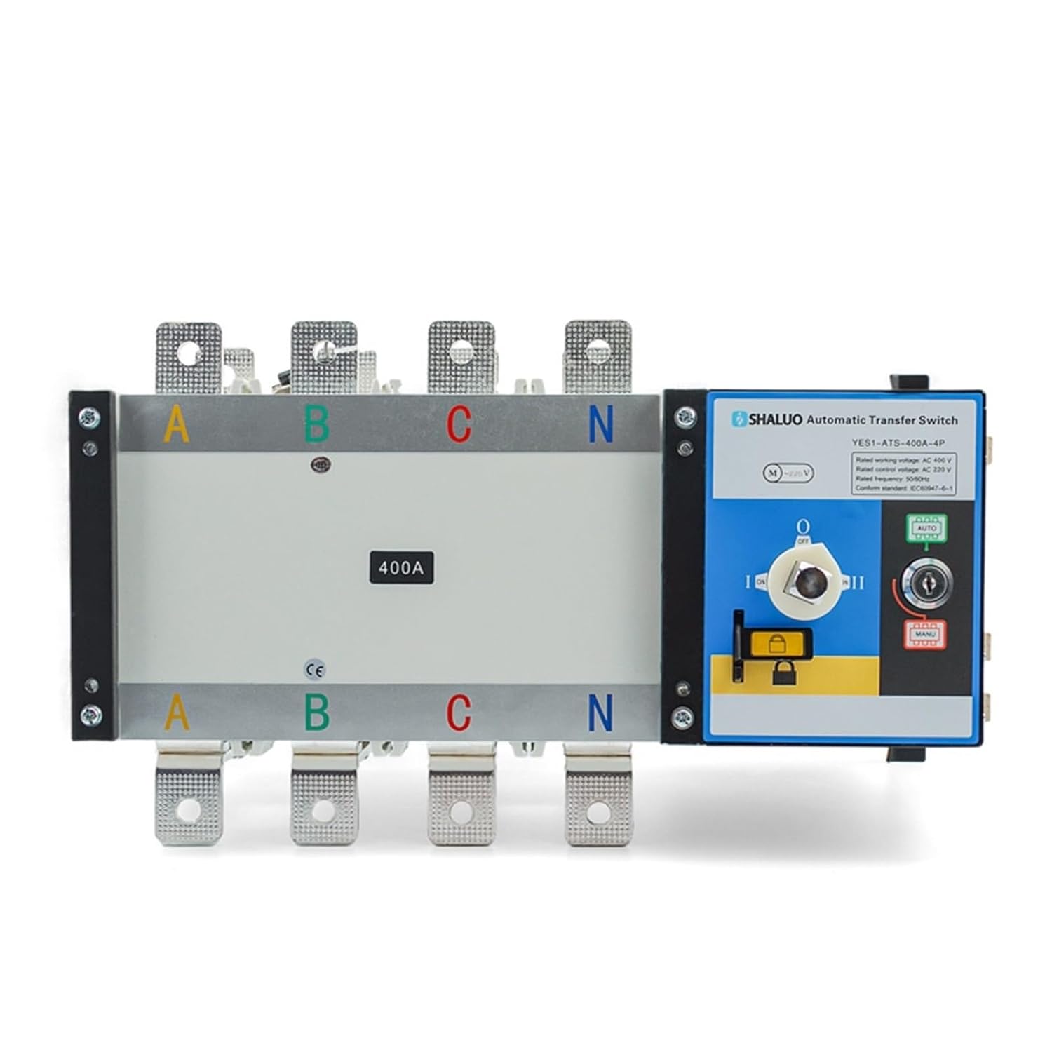 YES1 GA Series ATS Generator Dual Power Automatic Transfer Switch AC220V 400A 630A 4P Circuit Breaker YES1-ATS-630A-4P(630A 4P ATS)