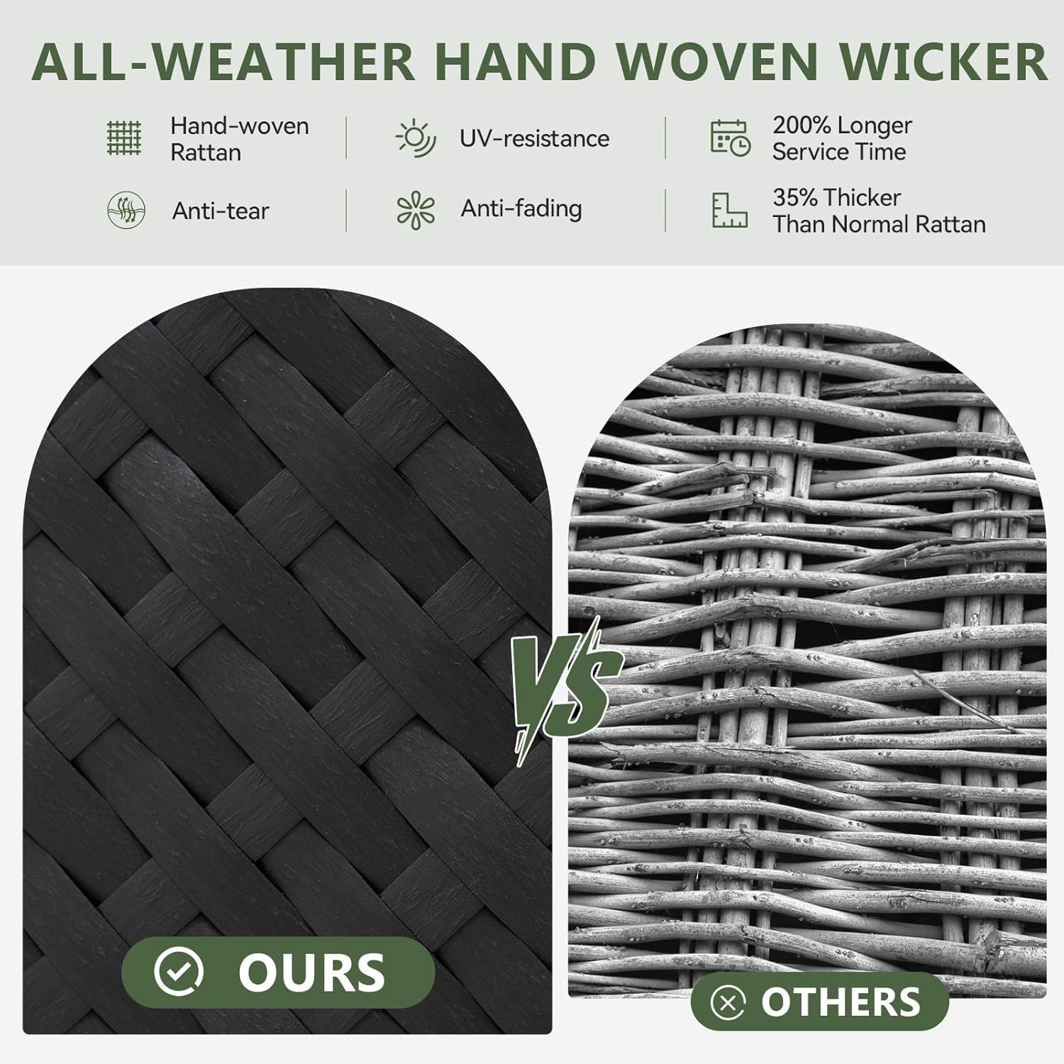 Aoxun 12 Piece Patio Furniture Set with 44” Fire Pit Table Wicker Rattan Patio Sectional Sofa Set Outdoor Seating Furniture with Thickened Cushion, Grey