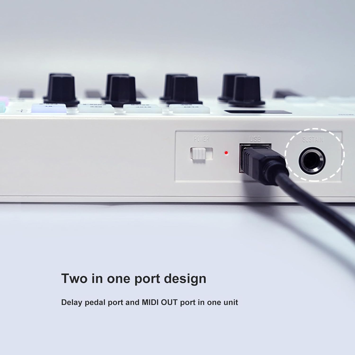 25 Key USB MIDI Keyboard Controller with 8 Backlit Drum Pads and 8 Assignable Knobs for Music Production, Rechargeable