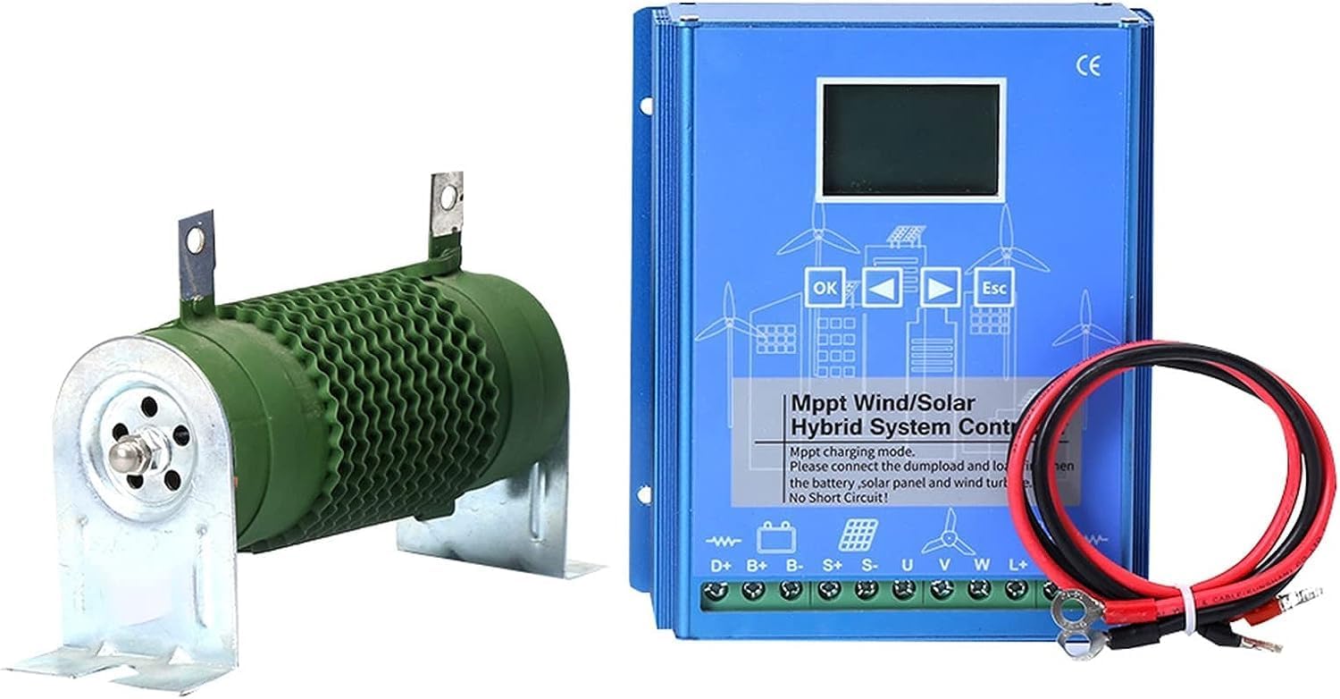 CAJUCA 8000W 5 Blades Wind Turbine Kit Vertical Axis Wind Turbine with Charge Controller Low Noise for Street Lamp Household