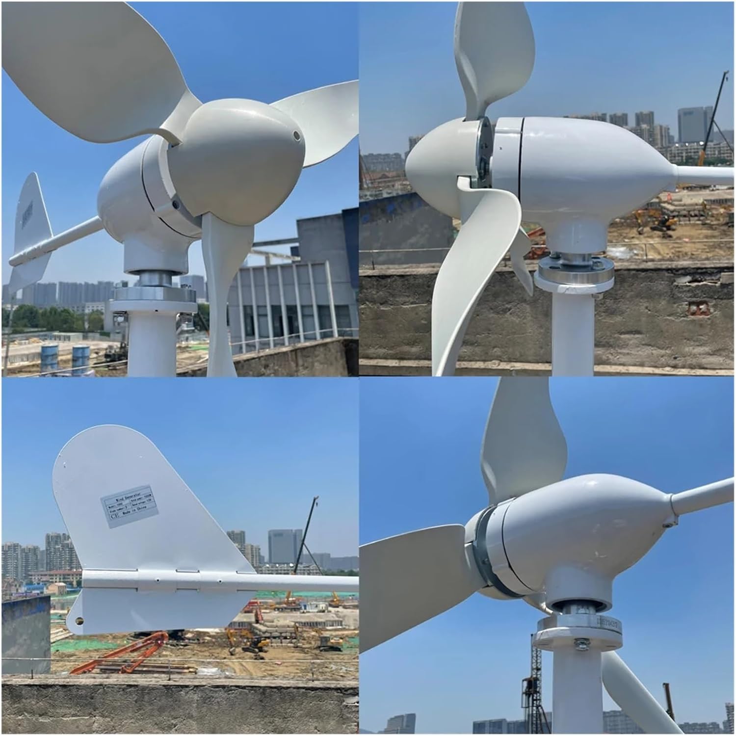 10KW Wind Turbine Generator 10000W 12V 24V 48V Small Windmill 10KW Wind Generators with MPPT Hybrid Controller for Home Low Starting Speed for Home(Off Grid System,12V)