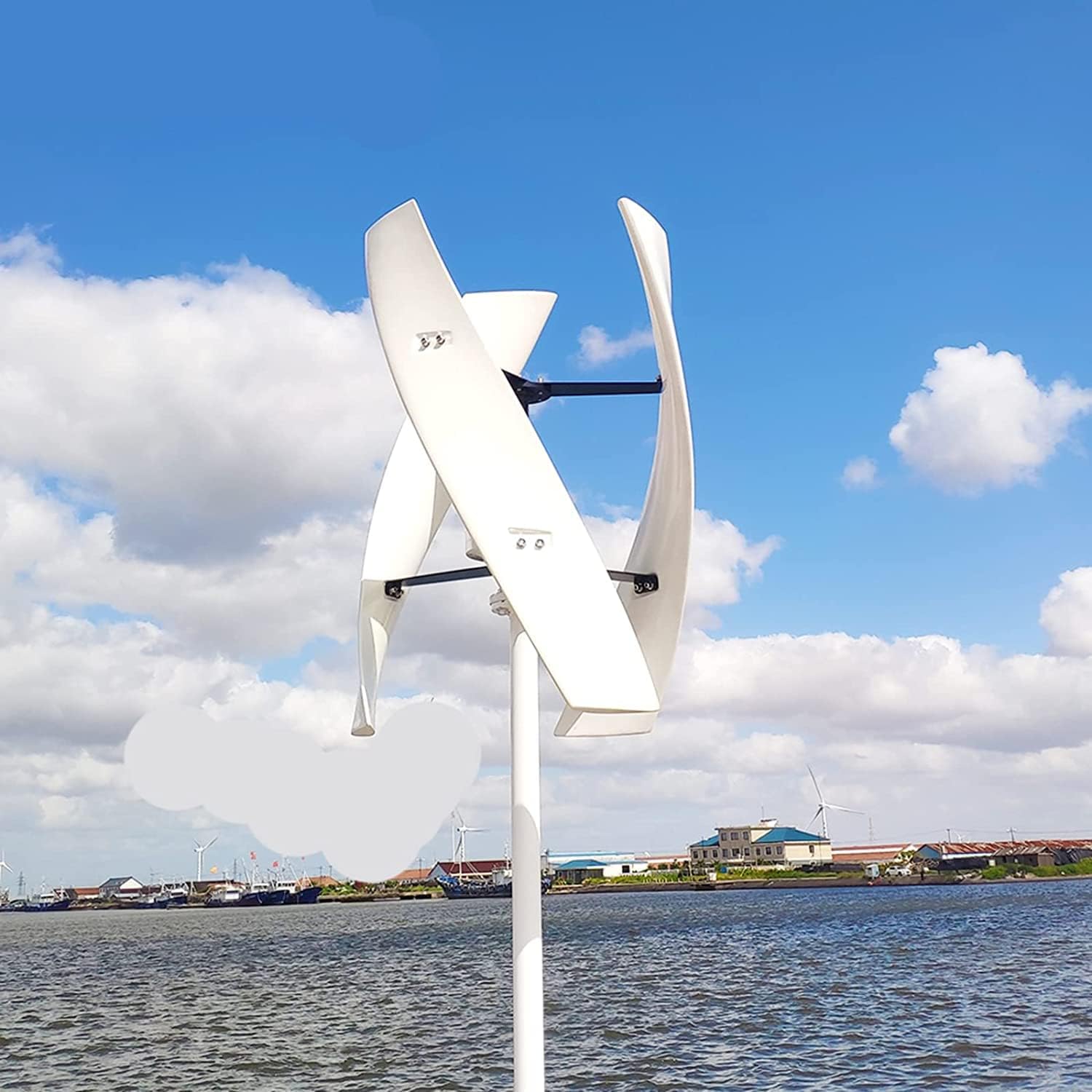 Vertical Axis Wind Turbine Generator, 12000W 12V 24V 48V 220V with Controller Upright Windmill Low Noise for Home Or Camping