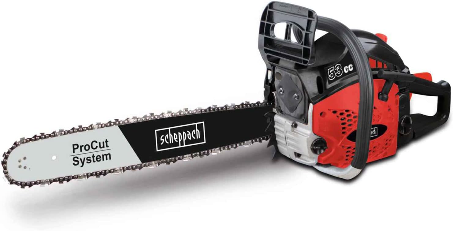 Scheppach CSP5300 Thermal Chainsaw | Powerful 53cm3 2T Motor | 51cm Procut Chain and Guide | Automatic Chain Lubrication | Integrated Chain Brake | Anti-Vibration & Light Weight
