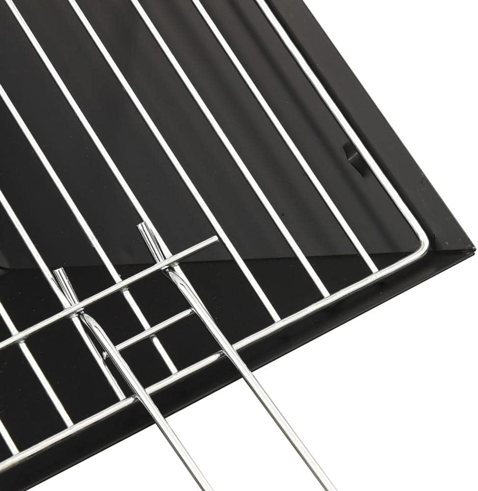 2-in-1 Fire Pit and BBQ,18.3in Wood Burning Firepit, Square Metal Firepit Brazier, Outdoor Stove Bowl with Spark Screen Cover, Cooking Grid and Fire Poker, for Outside Camping Patio Garden-Black