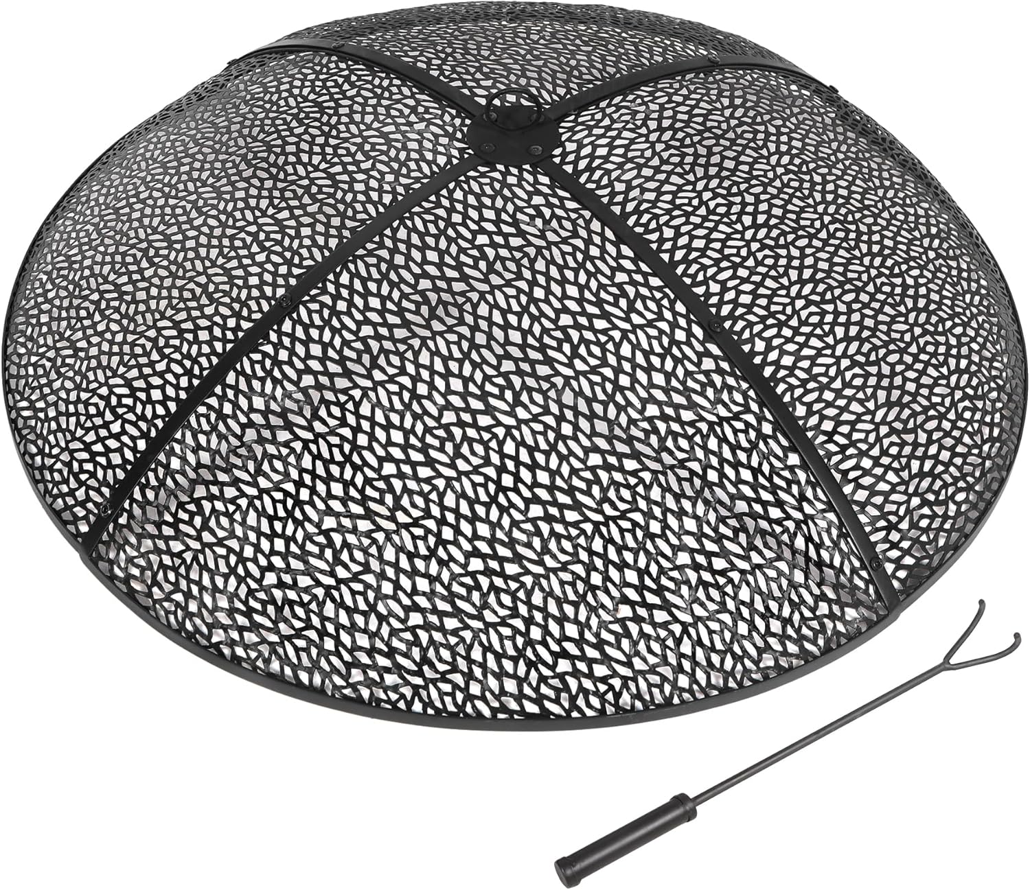 REDCAMP 36Inch Fire Pit Spark Screen, Collapsible Fire Pit Screen Round with Handle, Heavy Duty Iron Fire Pit Cover Mesh Round Replacement Firepit Screens Easy Opening for Outdoor Patio Backyard