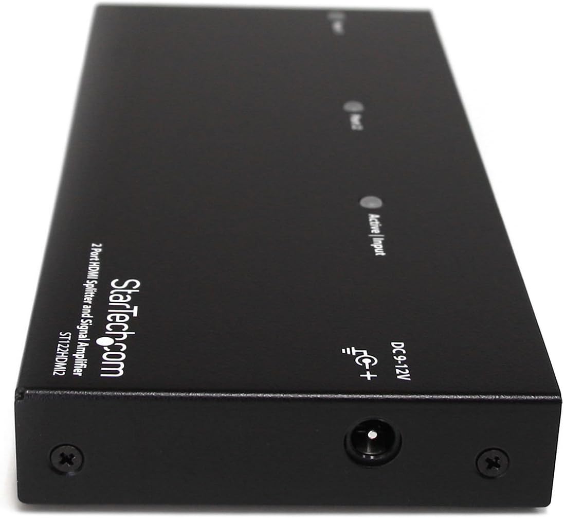 StarTech.com HDMI Splitter 1 In 2 Out - 1080p - 2 Port - Signal Amplifier - Rugged - HDMI Multi Port - HDMI Audio Splitter , TAA (ST122HDMI2)