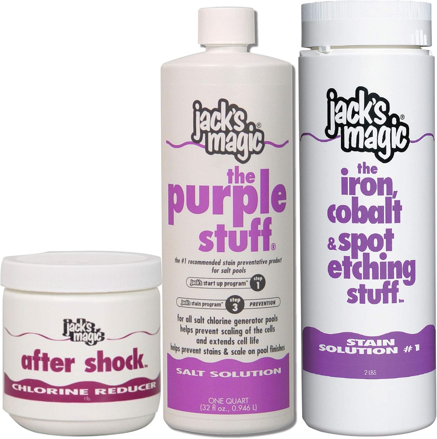Jack's Magic Stain Solution Value Packs (Stain Solution #1, Salt Water Based Pools)