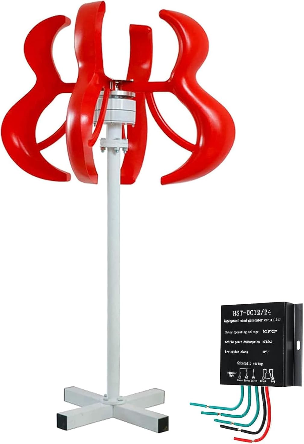 CHRISK 9000W Vertical Axis Wind Turbines Generator Lantern, 110V/220V Motor Kit for Home Hybrids Streetlight Use Electromagnetic