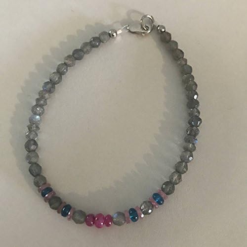 labradorite bracelet, ruby bracelet, labradorite jewelry, sapphire bracelet, 14k white gold, fine jewelry, apatite bracelet, ruby jewelry 3-6mm