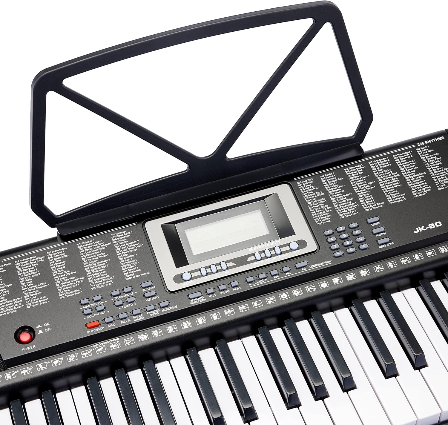 Amazon Basics Electric Keyboard Piano with 61 Keys, Built-in Speakers, Songs for Learning, Black