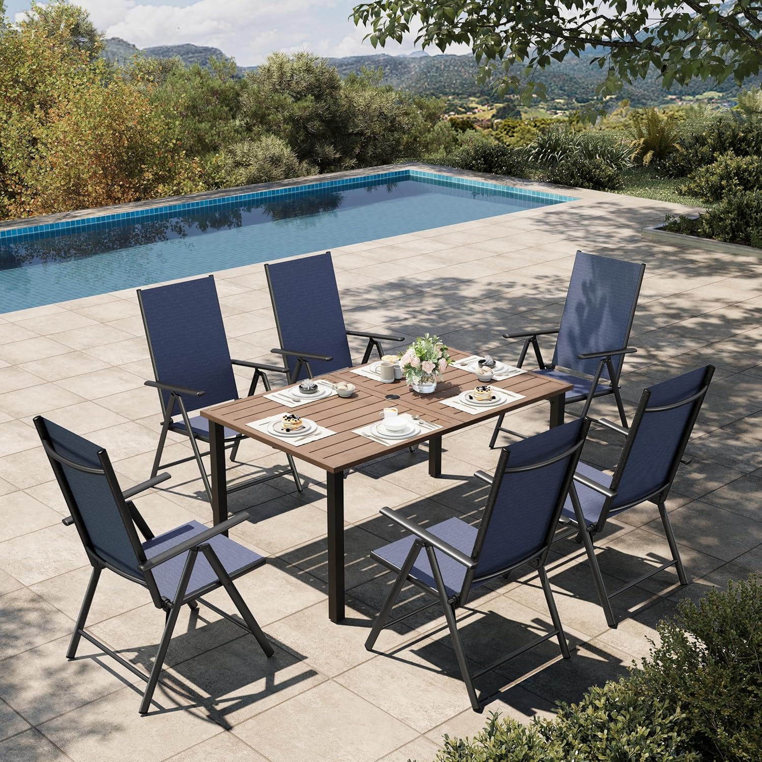 HERA'S HOUSE 7-Piece Outdoor Dining Set for 6, 60