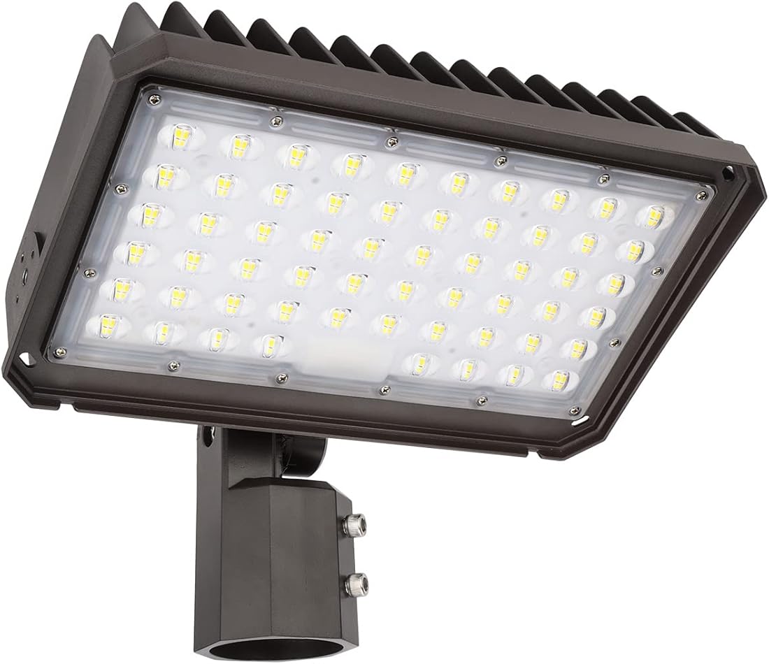 kadision 200W LED Flood Light with Dusk-to-Dawn Photocell, 200W/150W/100W Adjustable Super Bright 26000lm 5000K 100-277V IP65 Waterproof, Slip Fitter Mount LED Parking Lot Light, ETL Listed