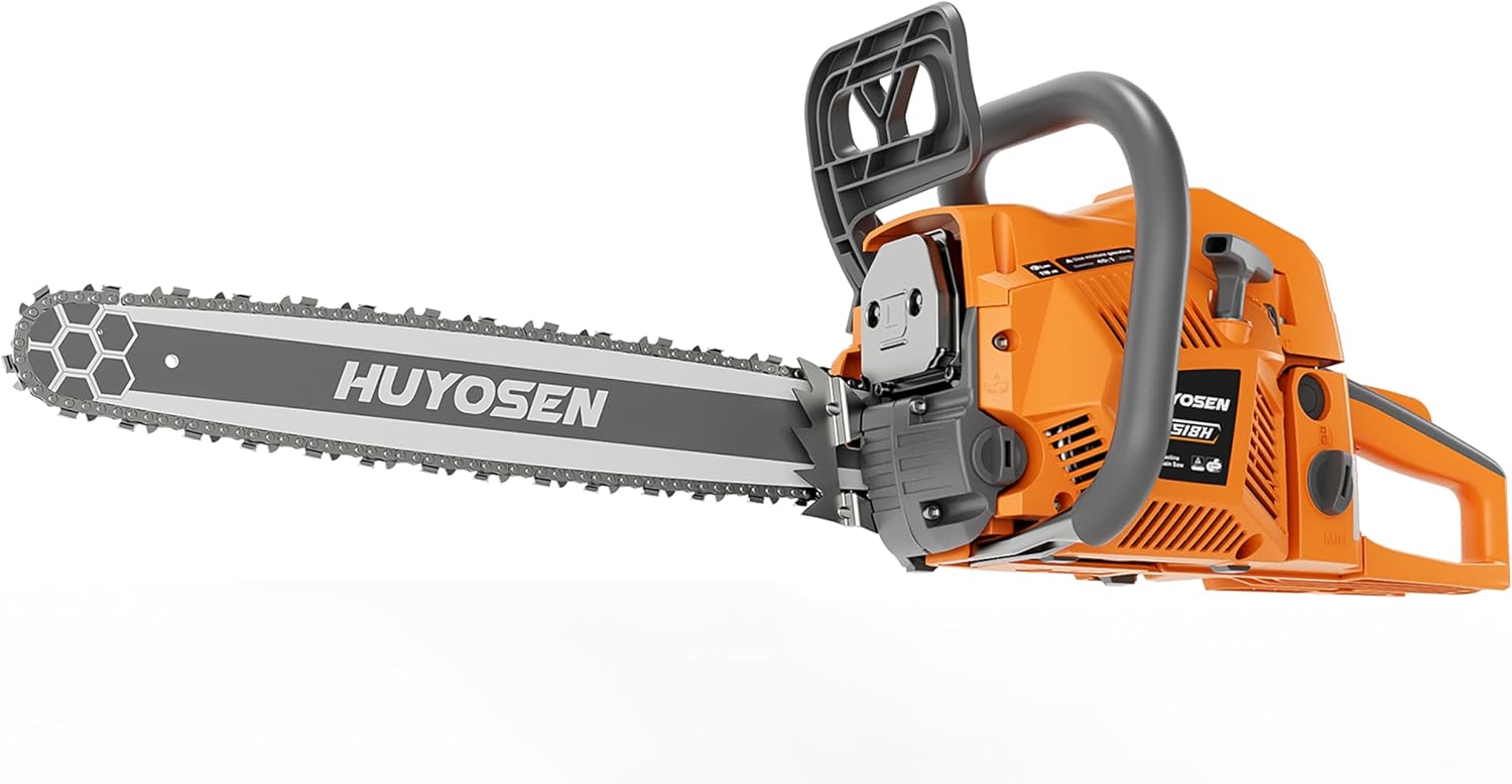 HUYOSEN 5518H 20in Gas Chainsaw, 54.6cm³ 3HP 9000RPM 2-Stroke Handheld Gasoline Powered Chainsaw for Wood Tree Cutting