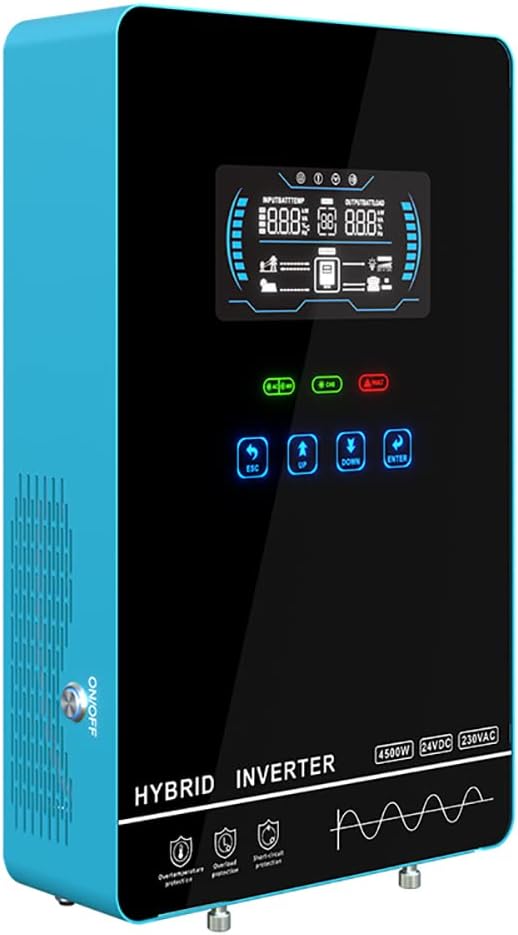 Y&H 4000W Solar Hybrid Inverter DC24V 120VAC Pure Sine Wave Output Battery-Free Starting, Built-in 140A MPPT Charger, 6.25