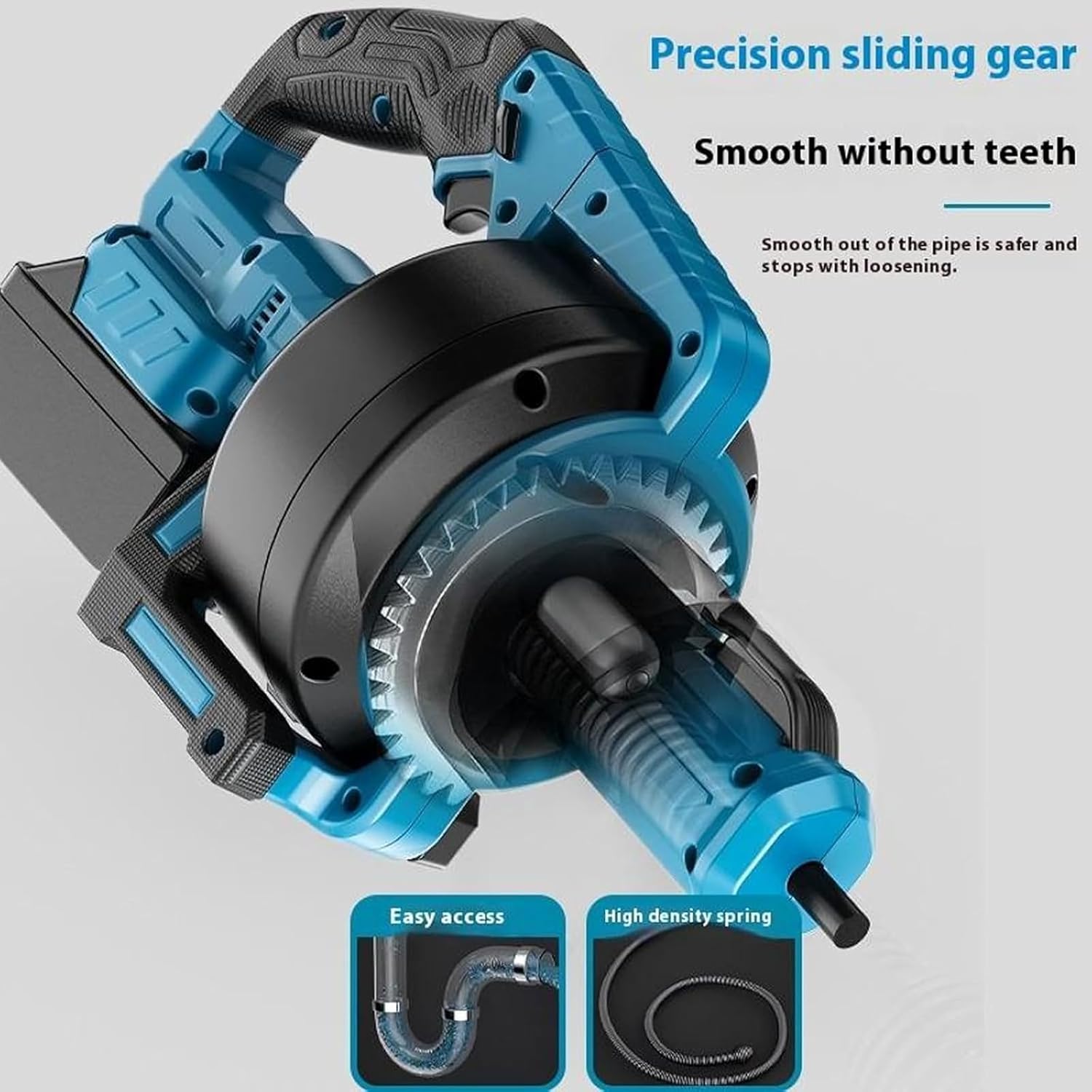 Handheld Electric Pipeline Dredging Machine, Portable Drain Cleaner, Toilet Kitchen Pipe Cleaner, 3/4-inch - 2-inch Pipes, with 2 Lithium Batteries, Rubber Base, for Toilet, Sink, Floor Drain