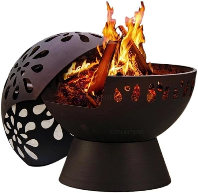 Outdoor Fireplaces Multifunction Charcoal Brazier Iron Steel Fire Pit for Outdoor Heater Camping Barbecue Grill Creative Round Winter Fire Pits