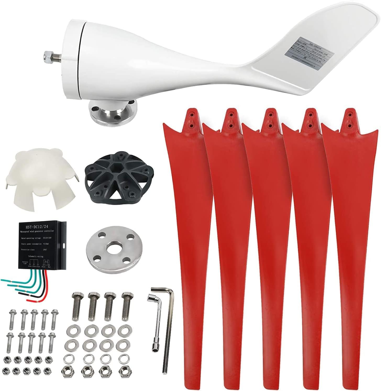 8000W Wind Turbine Generator, Horizontal Wind Turbine Generator Kit with MPPT Charge Controller, 2M/S Breeze Start Wind Turbine Generator Kit