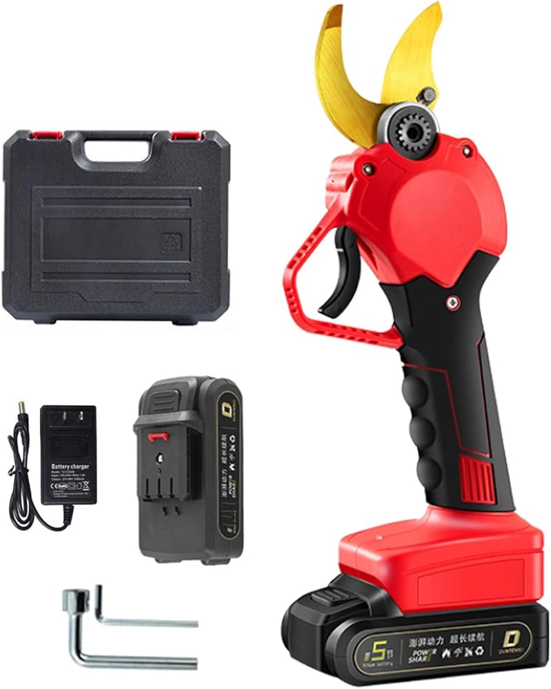 Electric Pruning Shears Cordless Pruner 1,2 Inch Cutting Diamete 4.0 Trimmer 48VF Replacement Batteries Charger Portable Electric Garden Scissors for Hedge, Bush, Orchard