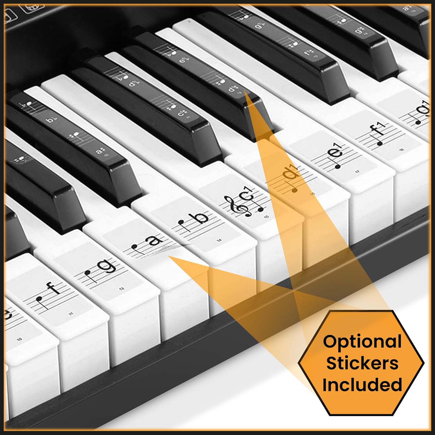 Hamzer 61 Key Beginner Electronic Keyboard Piano with Built-In Speakers, Portable Digital Piano Keyboard Includes Microphone and Keynote Stickers