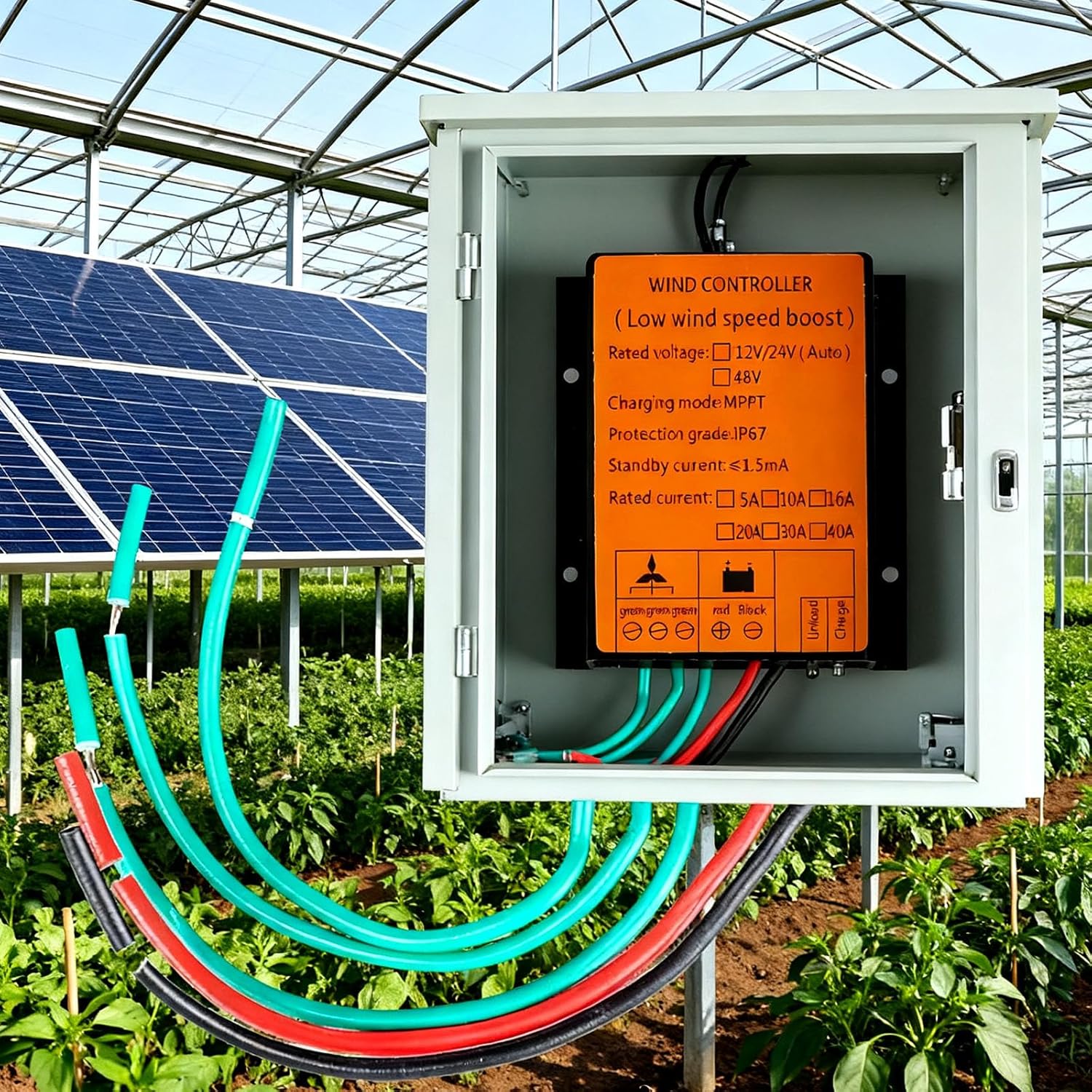 1000W MPPT PWM Wind Turbine Generator Controller, 16A IP67 Waterproof Wind Generator Controller, Auto Match MPPT Controller12v 24V 48V 220V,Yellow,12V