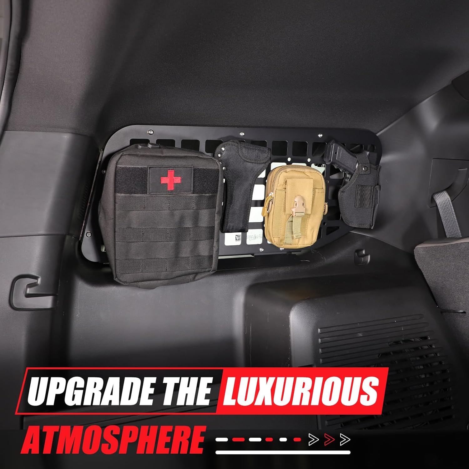 for Hummer EV Accessories Trunk Storage Panel Modular Shelf Cargo Rack Rear Left and Right Interior Luggage Holder for 2024 2025 2026 Hummer EV SUV Organizer Mount Bracket (Black)