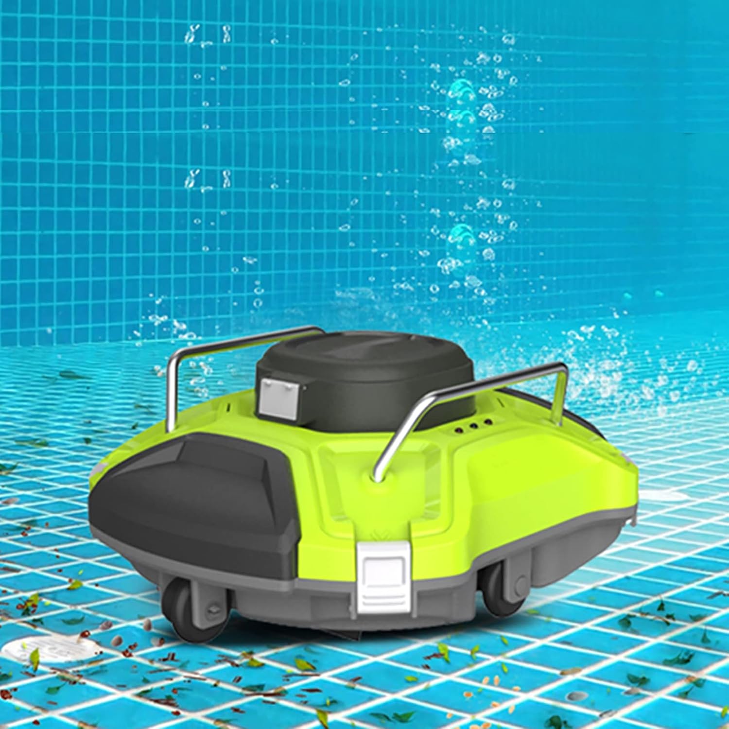 Cordless Pool Cleaner, Automatic Robotic Pool Cleaner with 5000mAh Rechargeable Built in Battery, Up to 90 Mins Running Cycle, Ideal for Flat Bottom Above Ground In Ground Swimming Pools