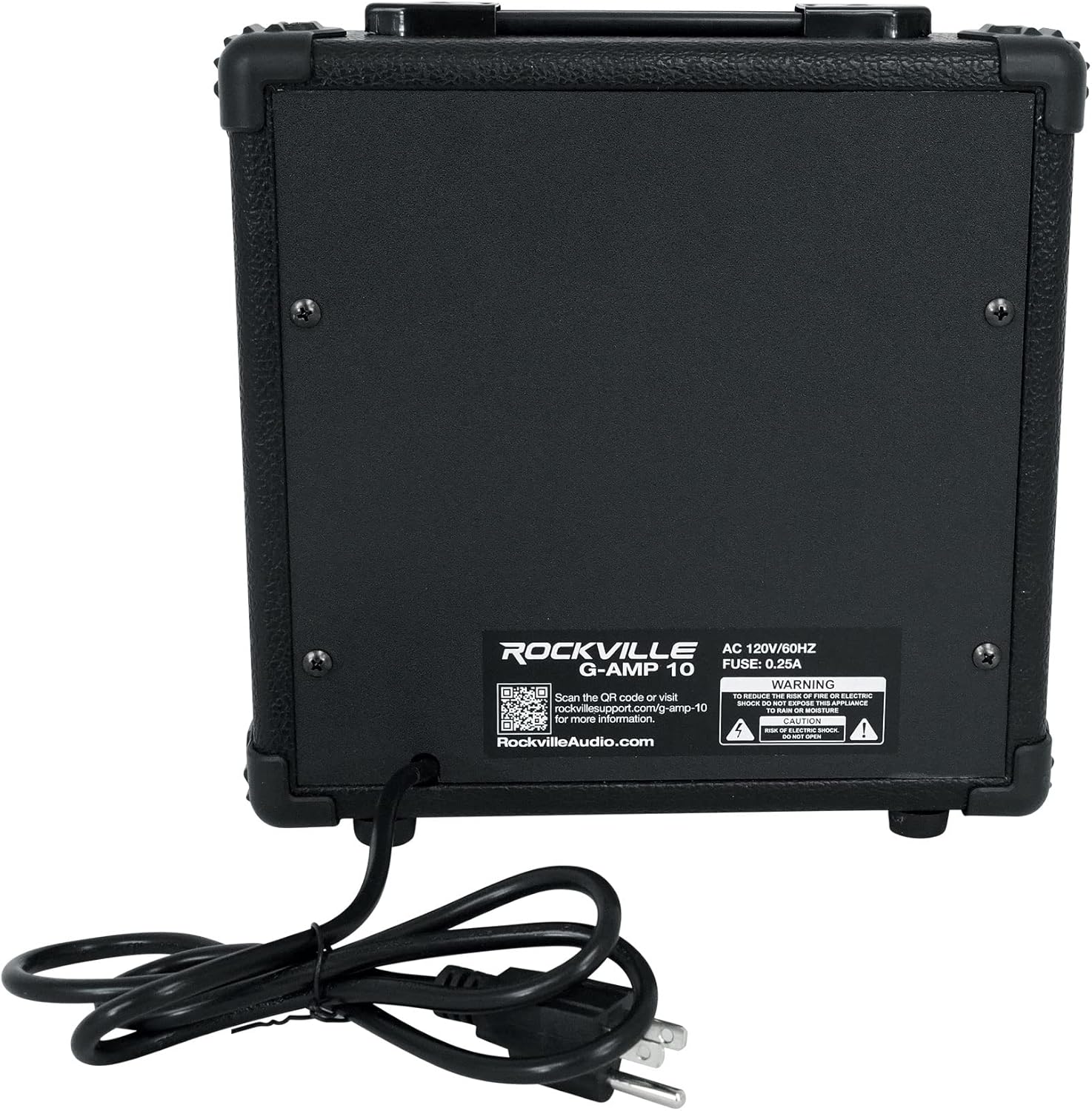 Rockville Guitar Bundle: G-AMP 10 Watt Guitar Amplifier with Bluetooth, Clean/Distortion Channels with PRO-M50 Studio Headphones Detachable Cable, Case, Extra Pads, 2-Items