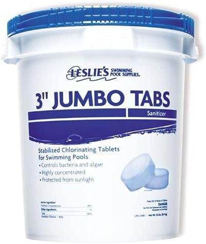 Leslie's 3 Inch Stabilized Chlorine Tablets for Sanitizing Swimming Pools - Individually Wrapped, Slow Dissolving - 90% Available Chlorine - 99% Tri-Chlor - 35 Pounds
